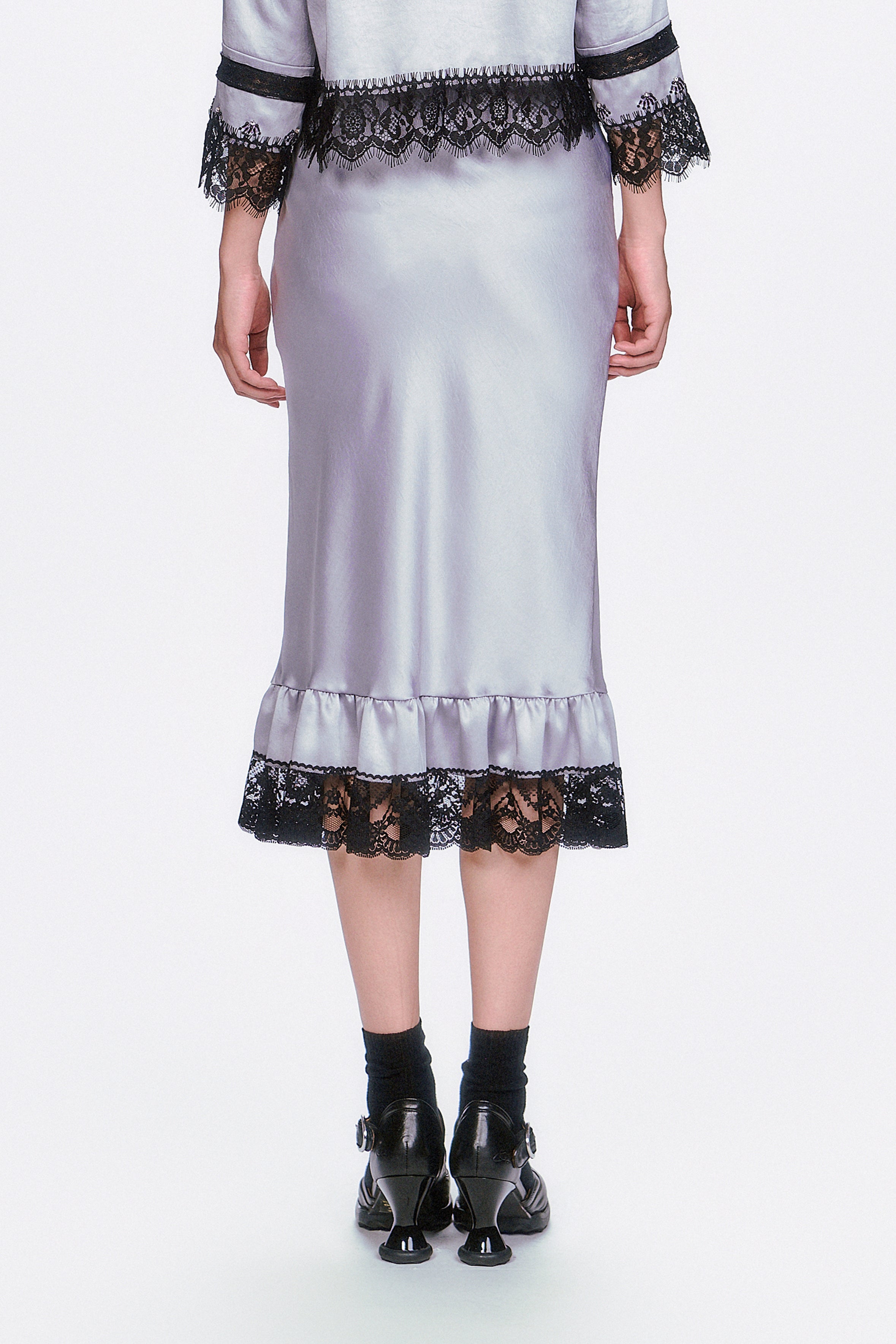 Boudoir Satin Lace Skirt - Anna Sui Online