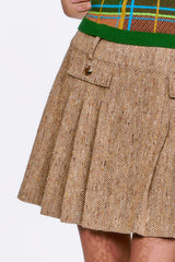 Herringbone Pleated Skirt - Anna Sui Online