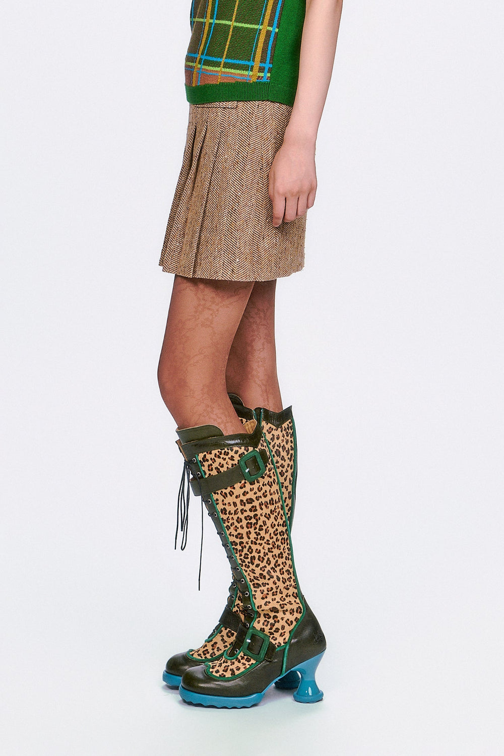 Herringbone Pleated Skirt - Anna Sui Online