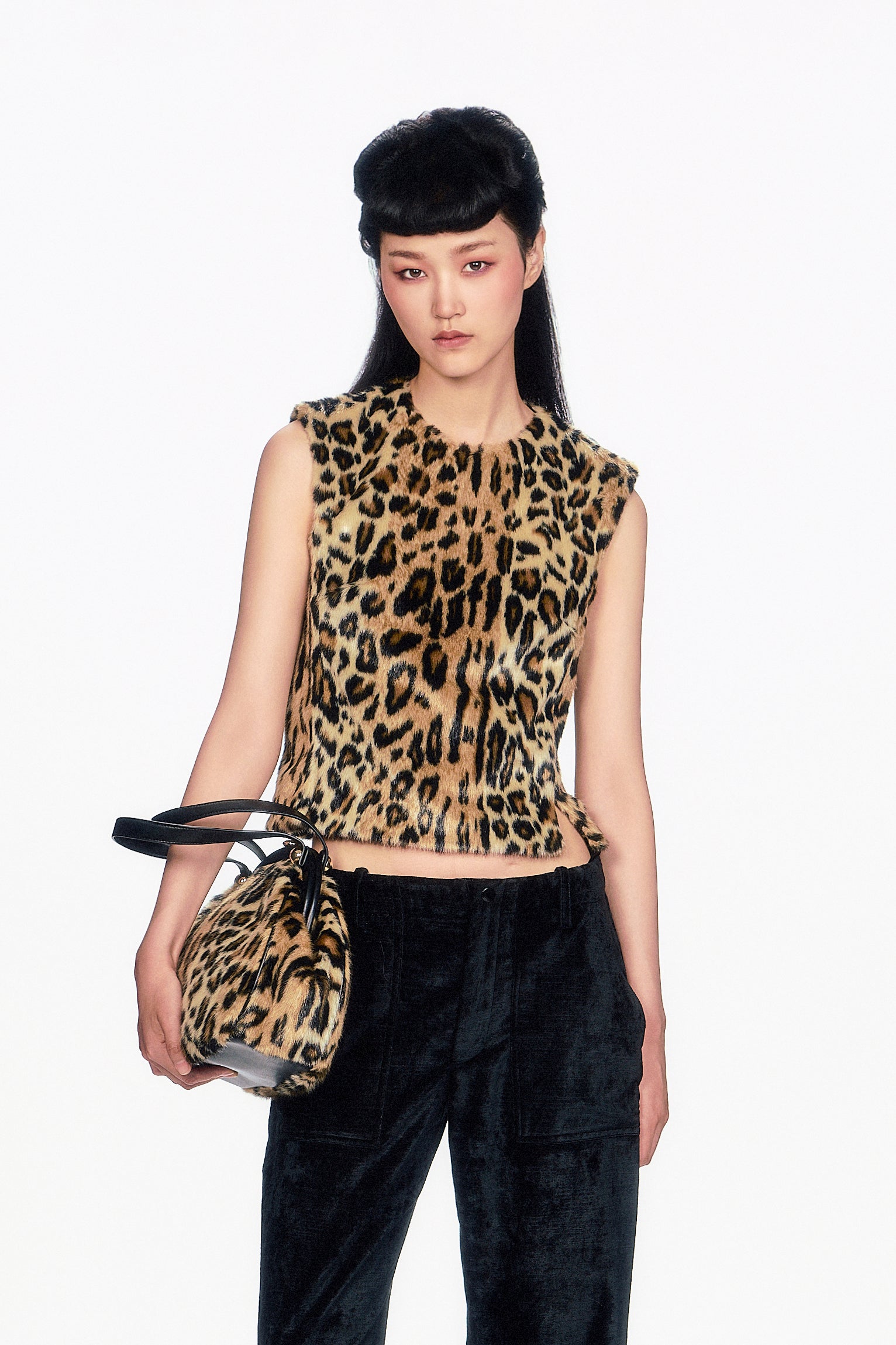 Faux Leopard Sleeveless Top - Anna Sui US