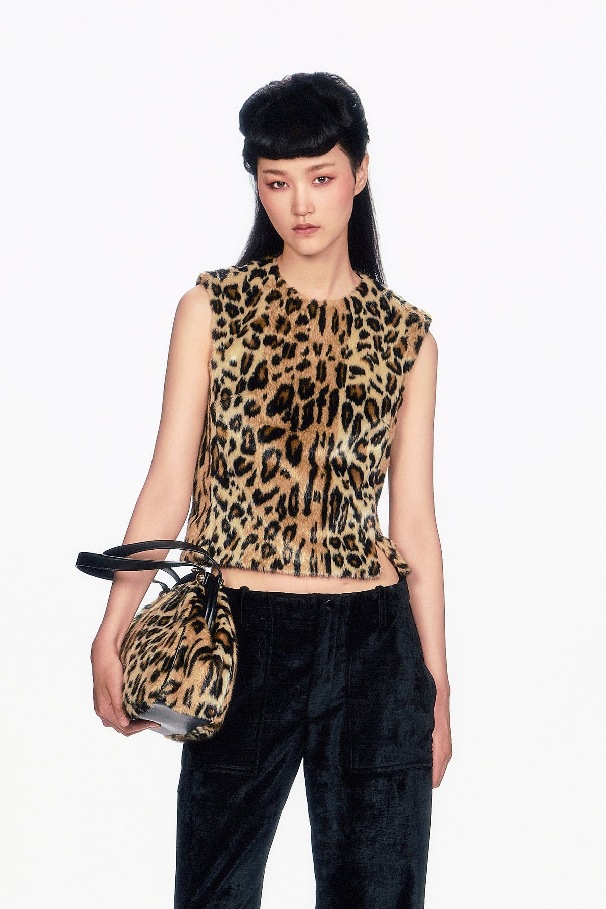 Faux Leopard Sleeveless Top - Anna Sui US