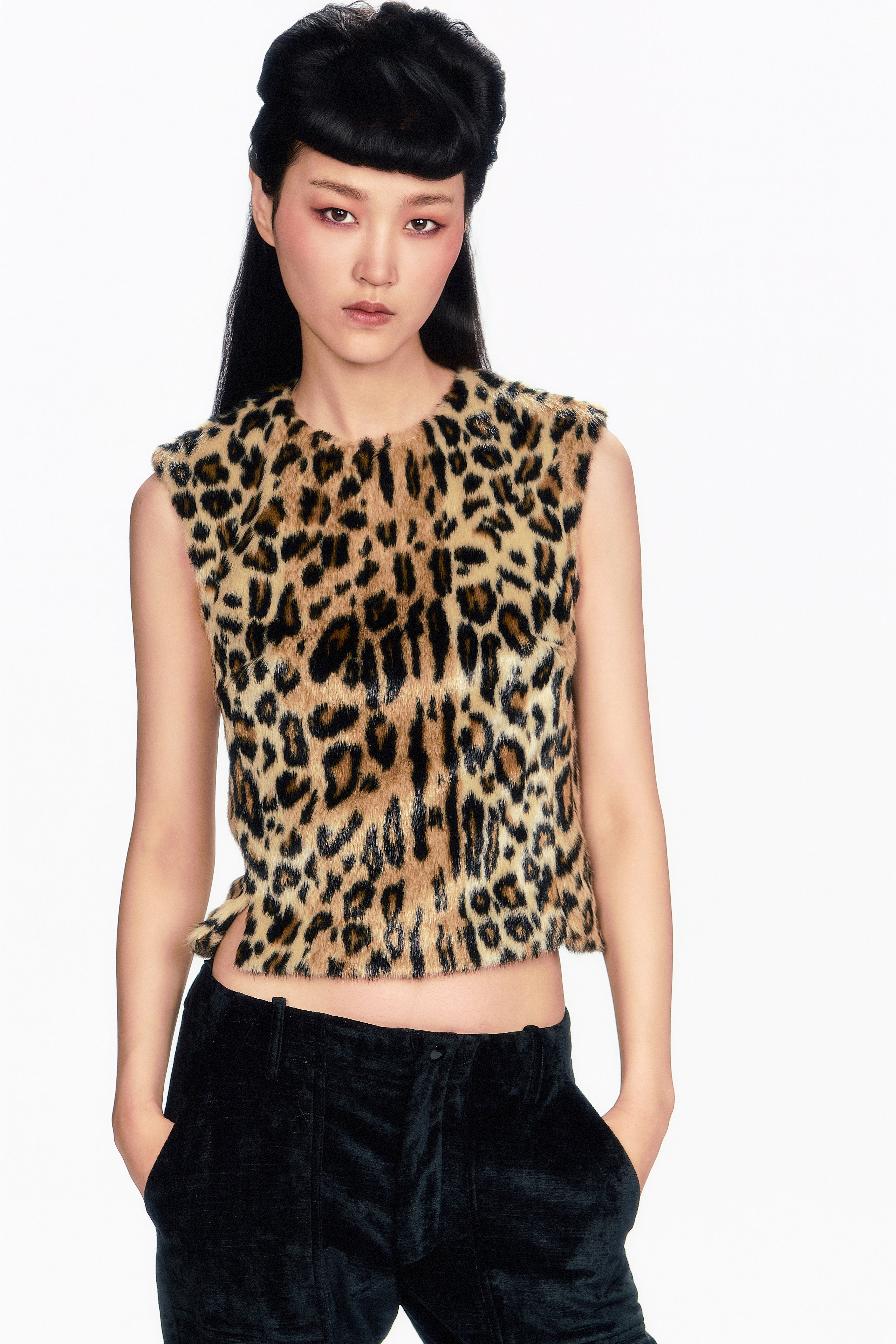 Faux Leopard Sleeveless Top - Anna Sui US