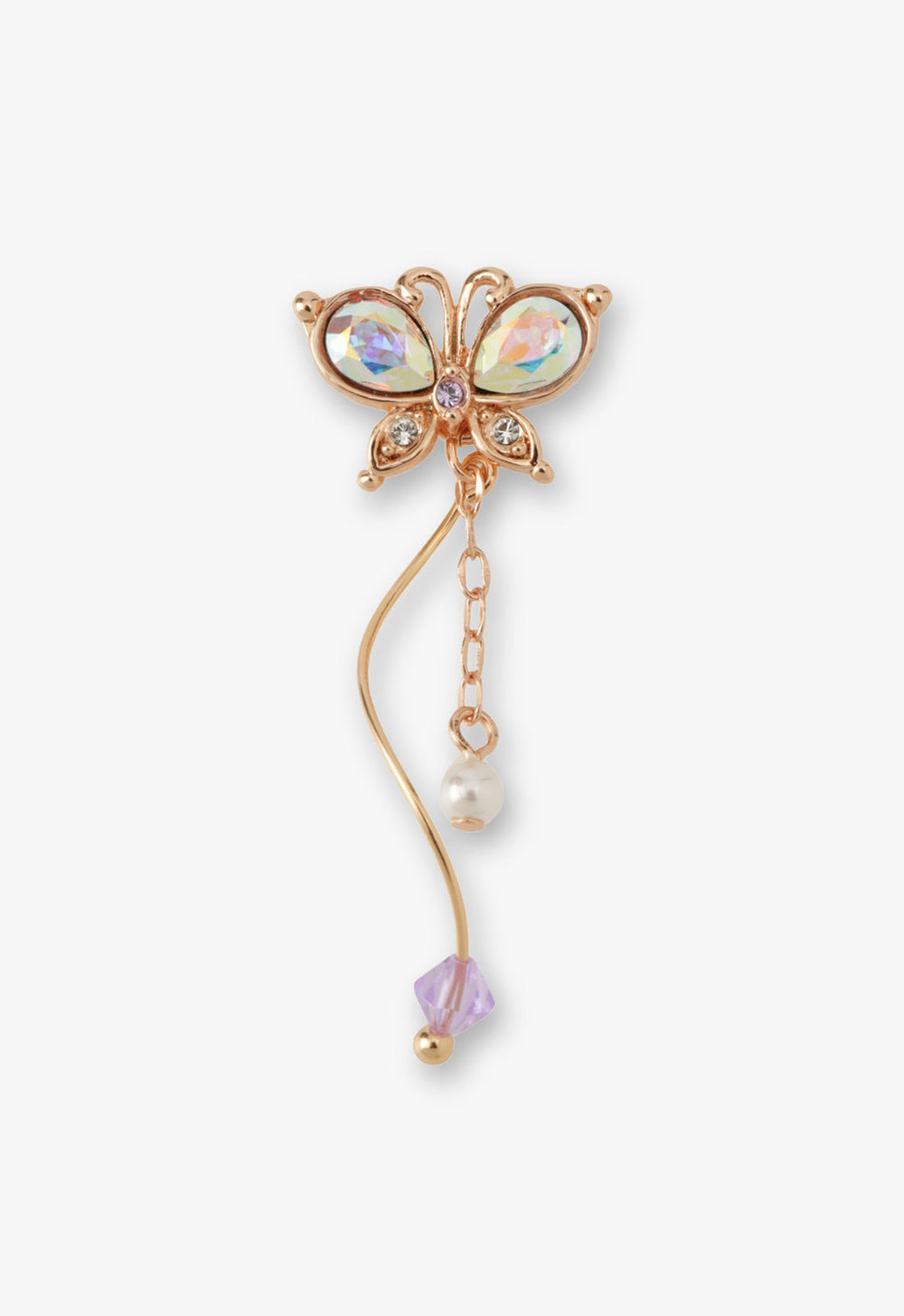 Rose Gold Butterfly Stud Earrings with Detachable Dangle - Anna Sui Discount