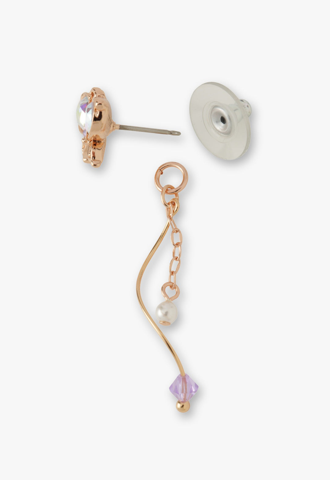 Rose Gold Butterfly Stud Earrings with Detachable Dangle - Anna Sui Discount