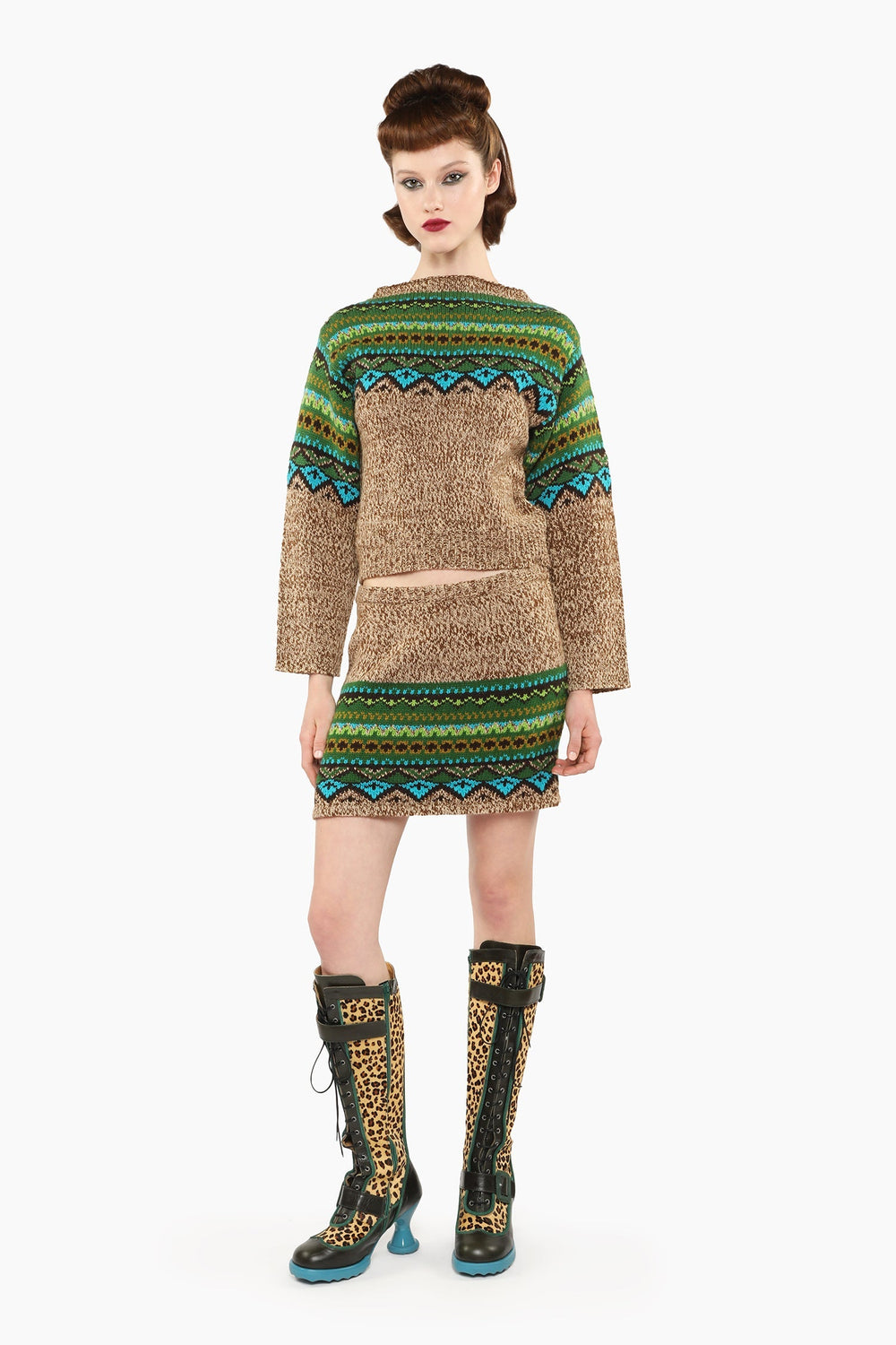 Fair Isle Sweater - Teal - Anna Sui Sale