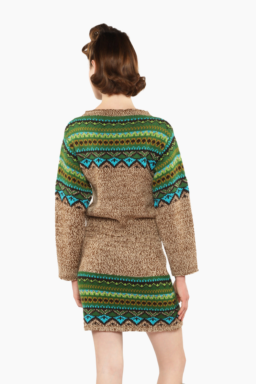 Fair Isle Sweater - Teal - Anna Sui Sale