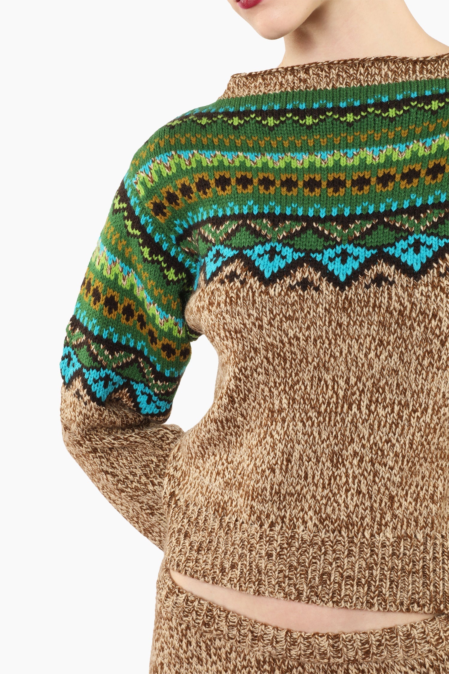 Fair Isle Sweater - Teal - Anna Sui Sale