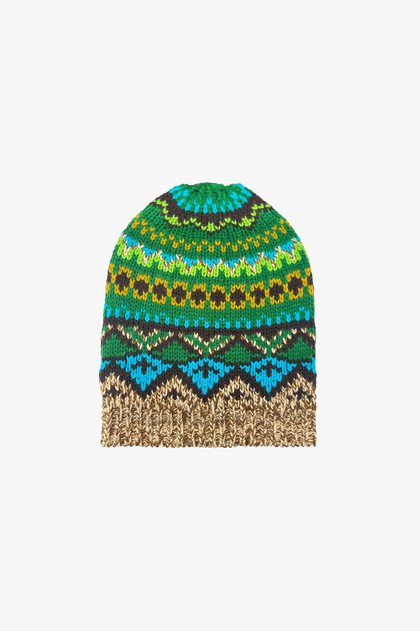 Fair Isle Beanie - Teal - Anna Sui Outlet