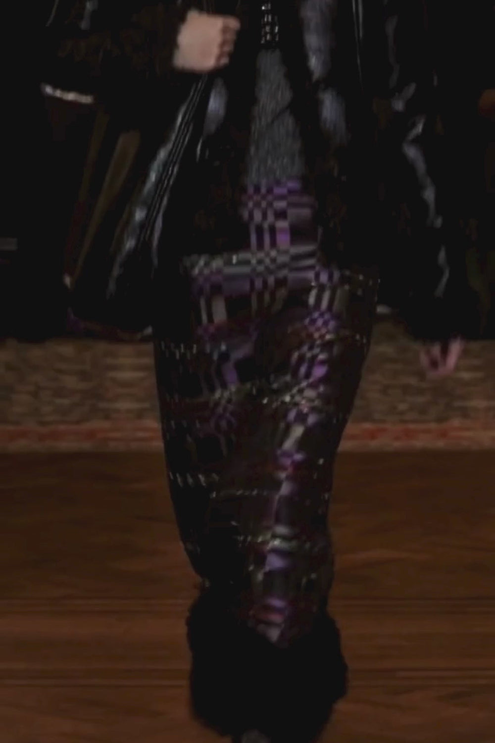 Faux Leather W/ Curly Lamb Trim Jacket - Anna Sui US