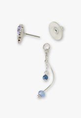Silver Butterfly Stud Earrings with Detachable Dangle - Anna Sui US