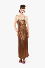 Pleats Lace Slip Dress - Anna Sui US