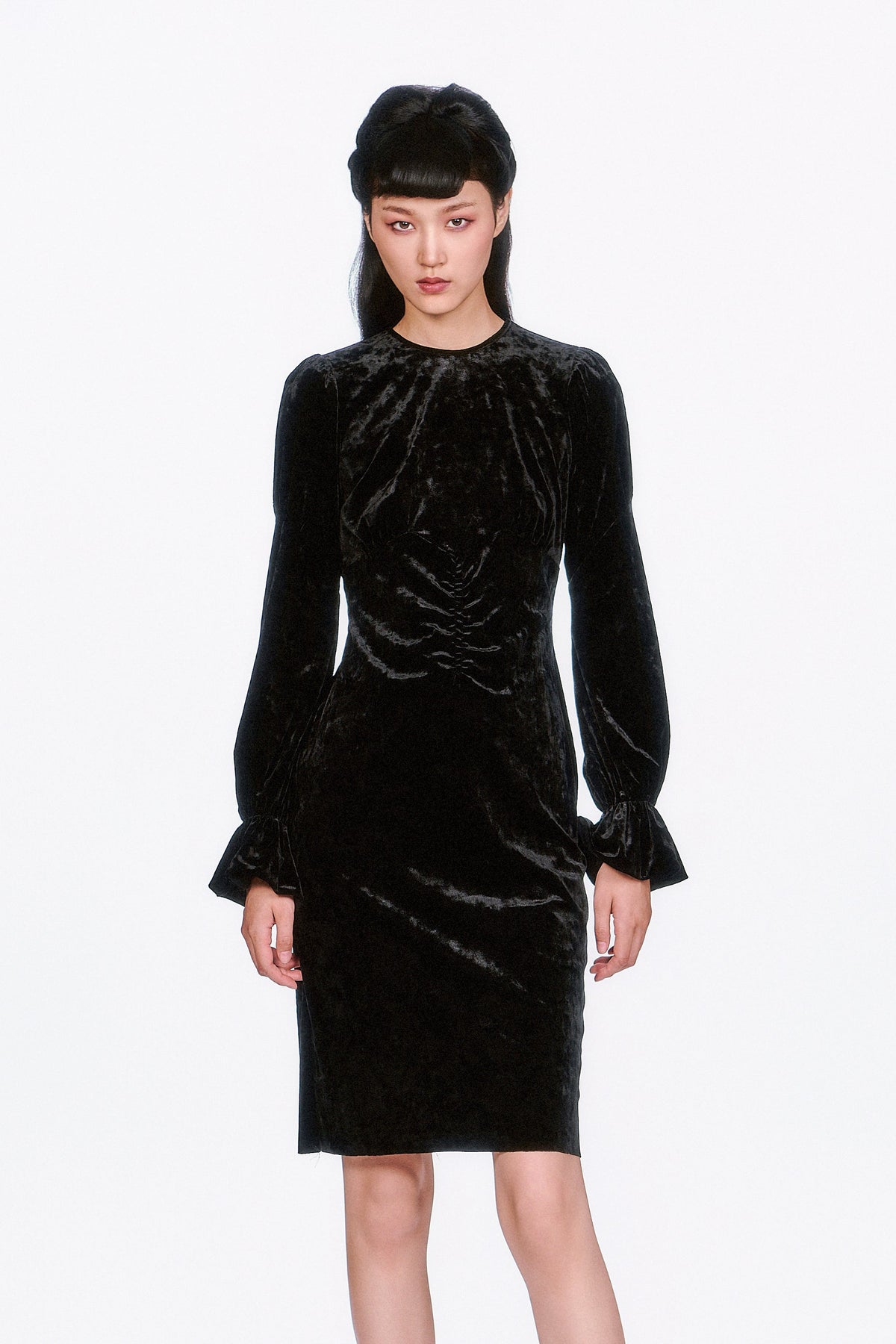 Boudoir Velvet Long Sleeve Dress - Anna Sui US