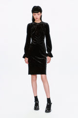Boudoir Velvet Long Sleeve Dress - Anna Sui US