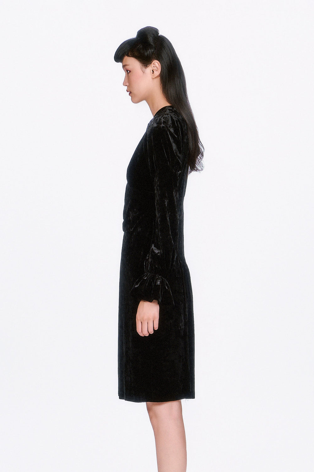 Boudoir Velvet Long Sleeve Dress - Anna Sui US