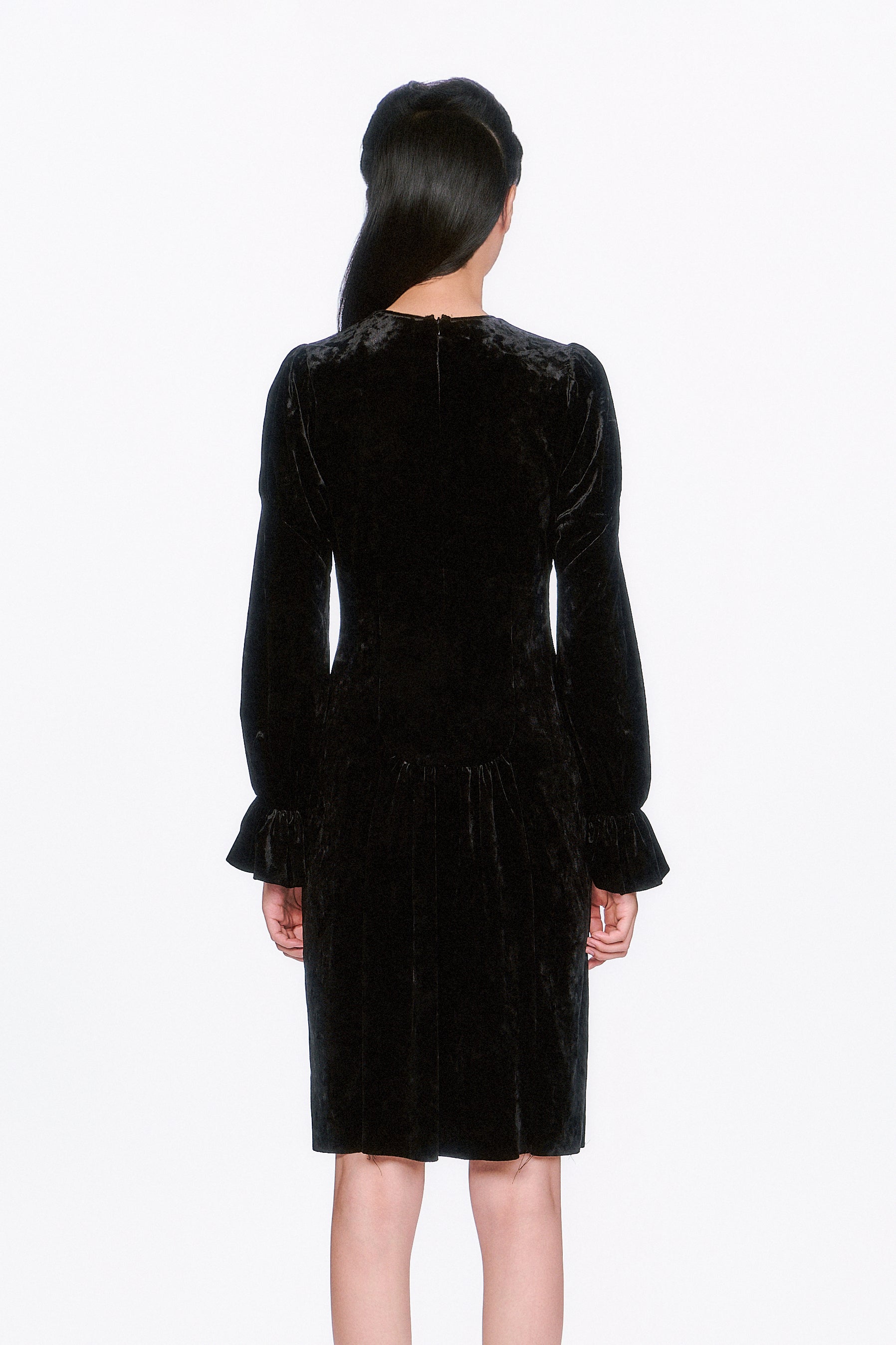 Boudoir Velvet Long Sleeve Dress - Anna Sui US