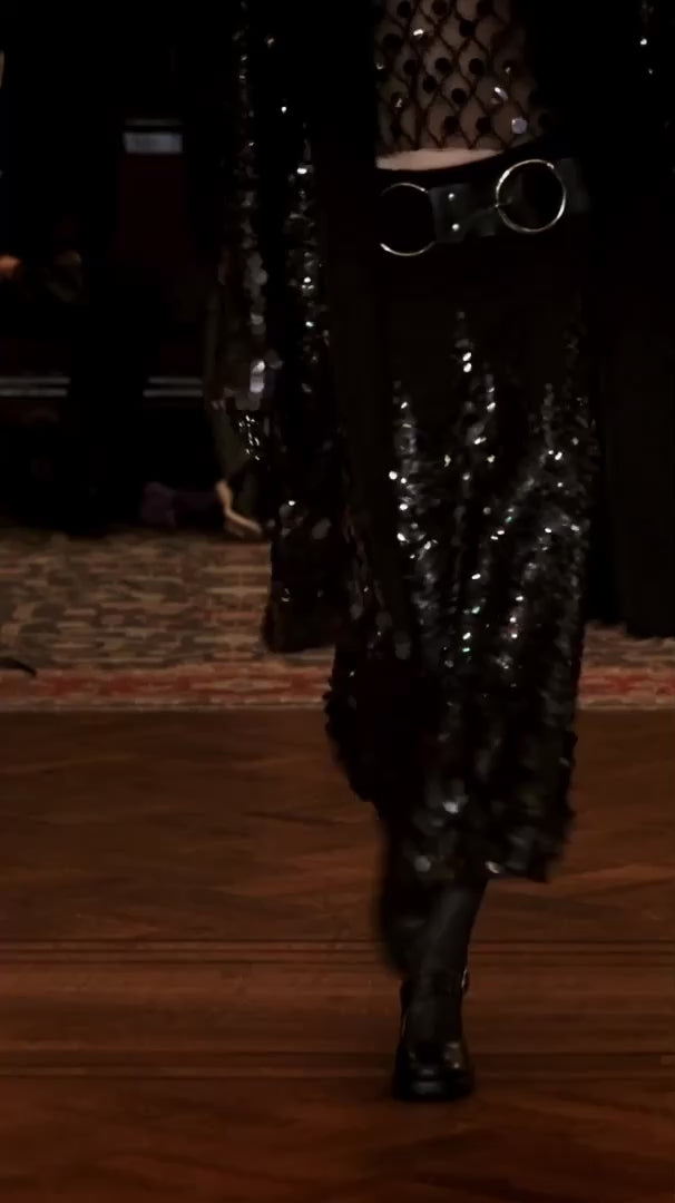 Paillettes Wool Coat - Anna Sui US
