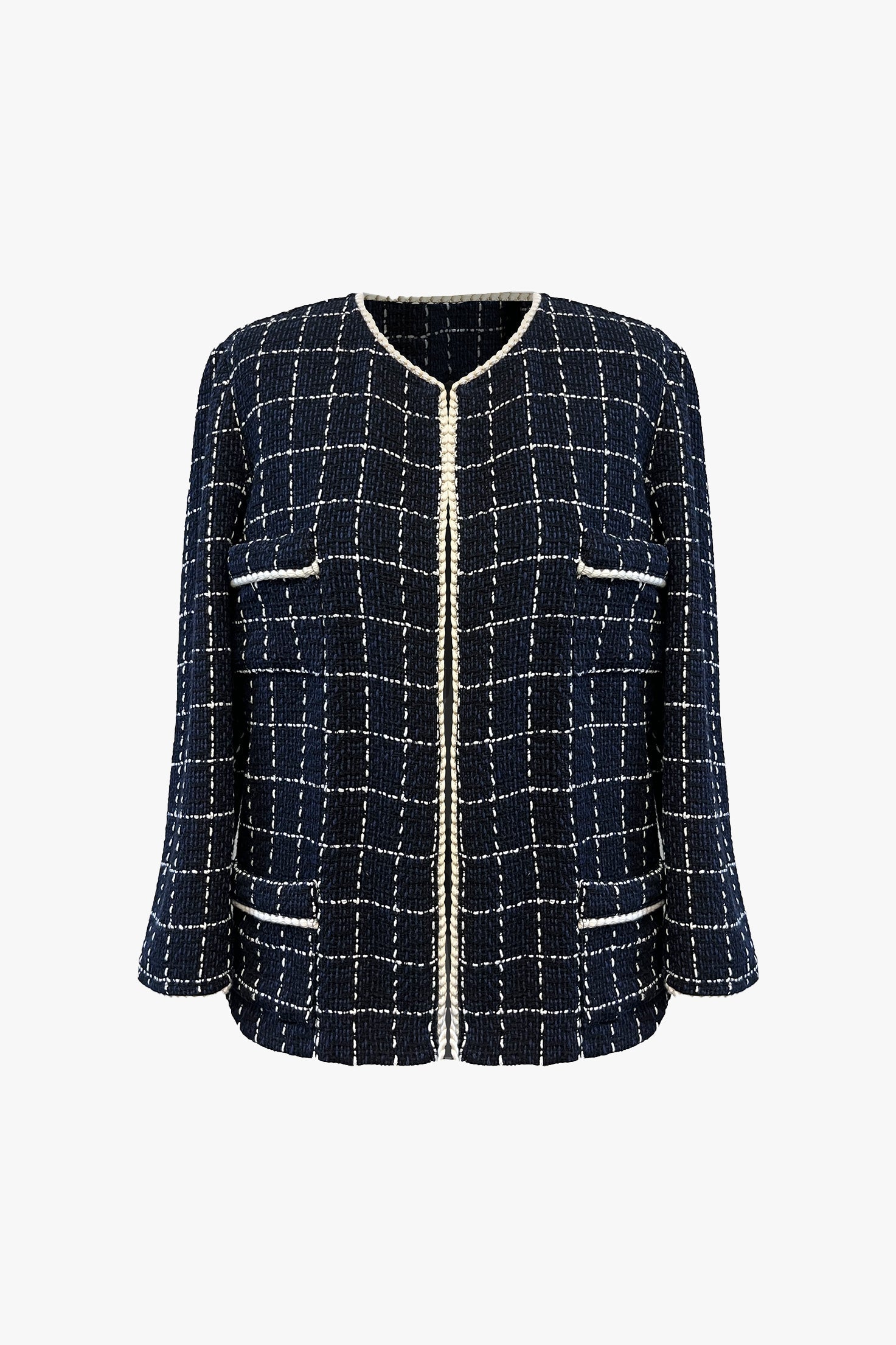 Windowpane Tweed Jacket - Anna Sui Discount