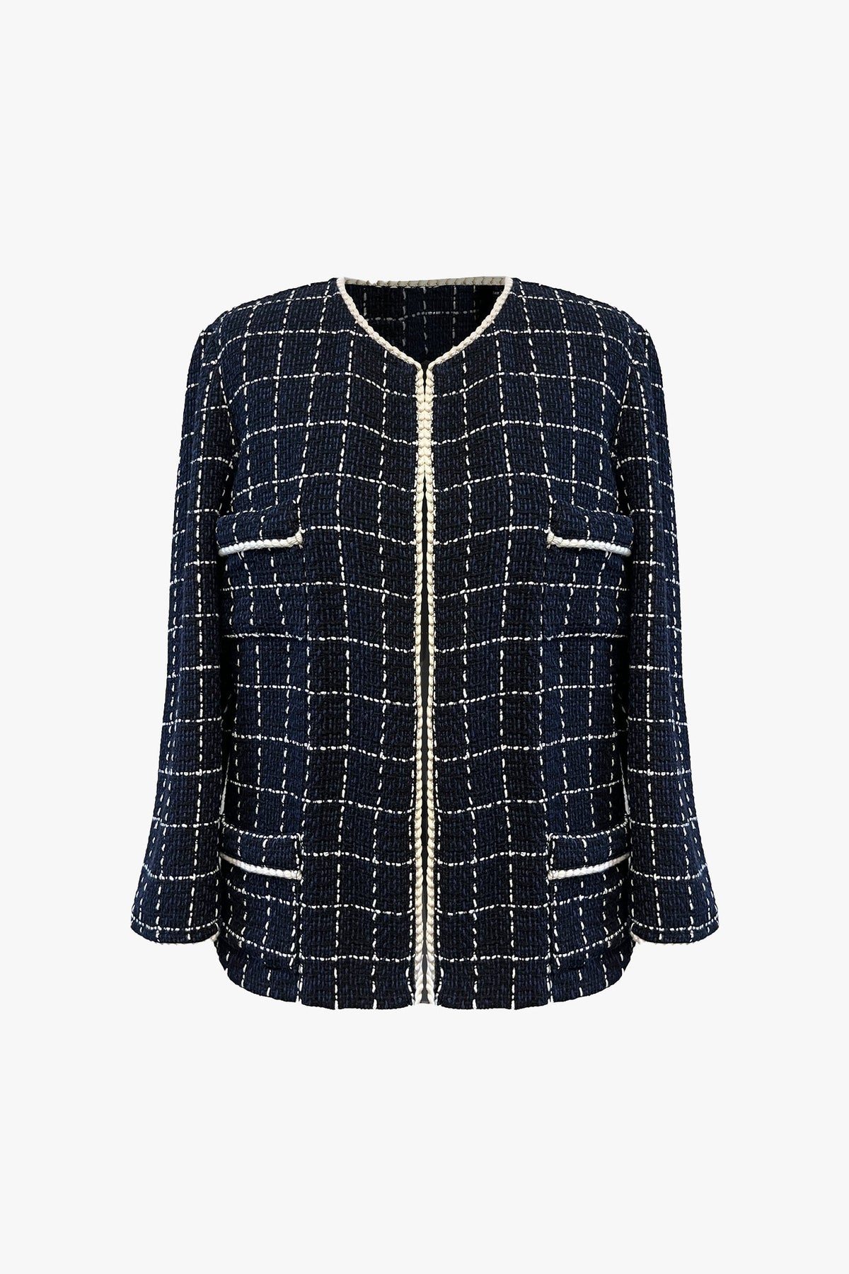 Windowpane Tweed Jacket - Anna Sui Discount
