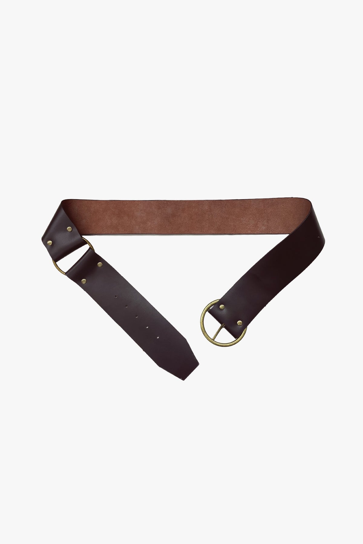 O-Ring Leather Belt - Dark Brown - Anna Sui Online