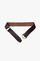 O-Ring Leather Belt - Dark Brown - Anna Sui Online