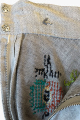 Vintage 60's Circular Hand Embroidered Midi Skirt - Anna Sui Online