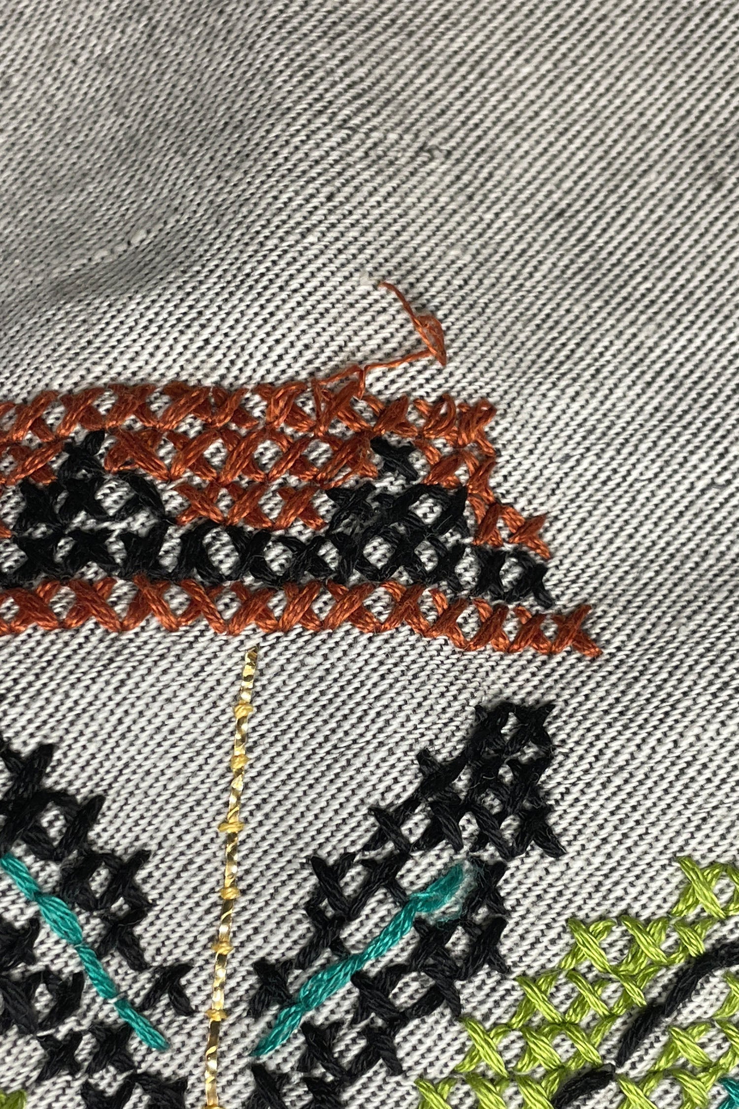Vintage 60's Circular Hand Embroidered Midi Skirt - Anna Sui Online
