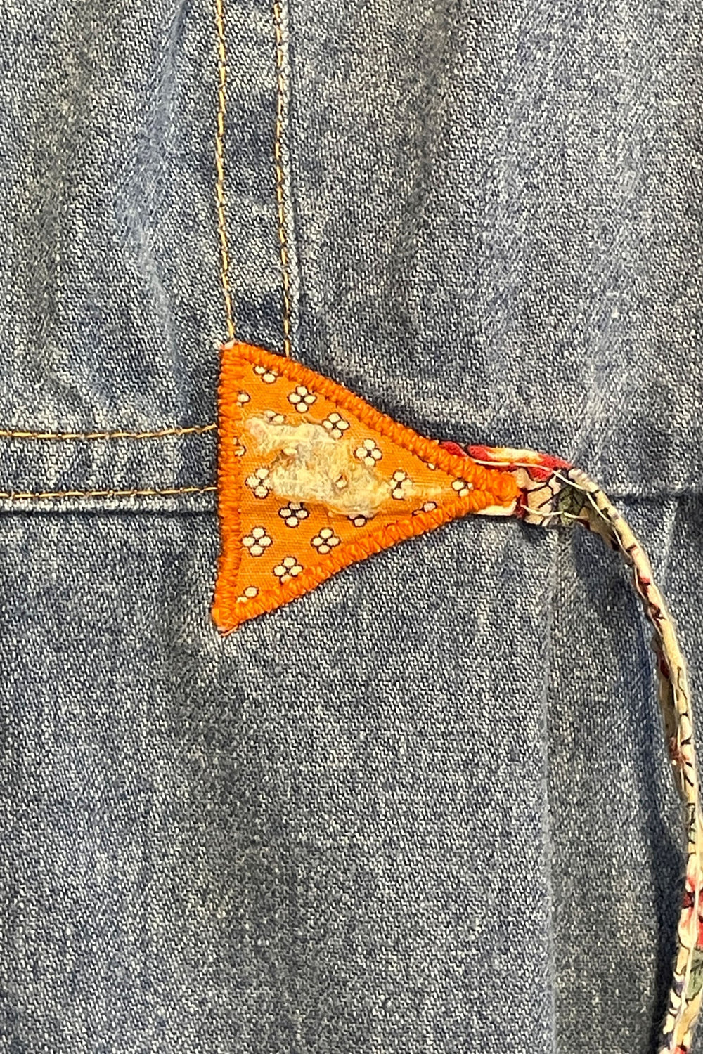 Vintage 70's Infinity Denim Patchwork Appliqué Dress - Anna Sui Discount