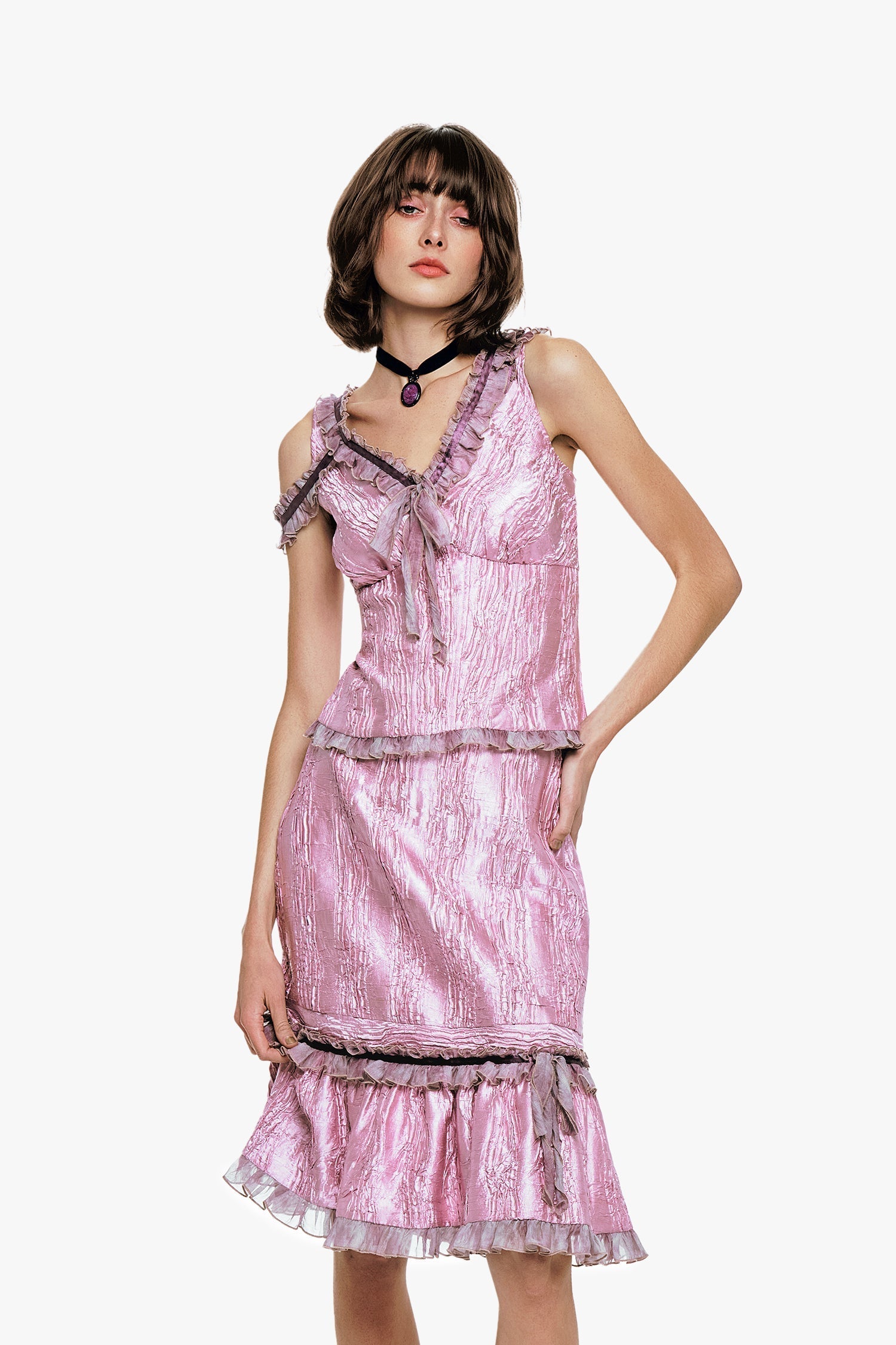 Crushed Satin Bow Top - Anna Sui Online