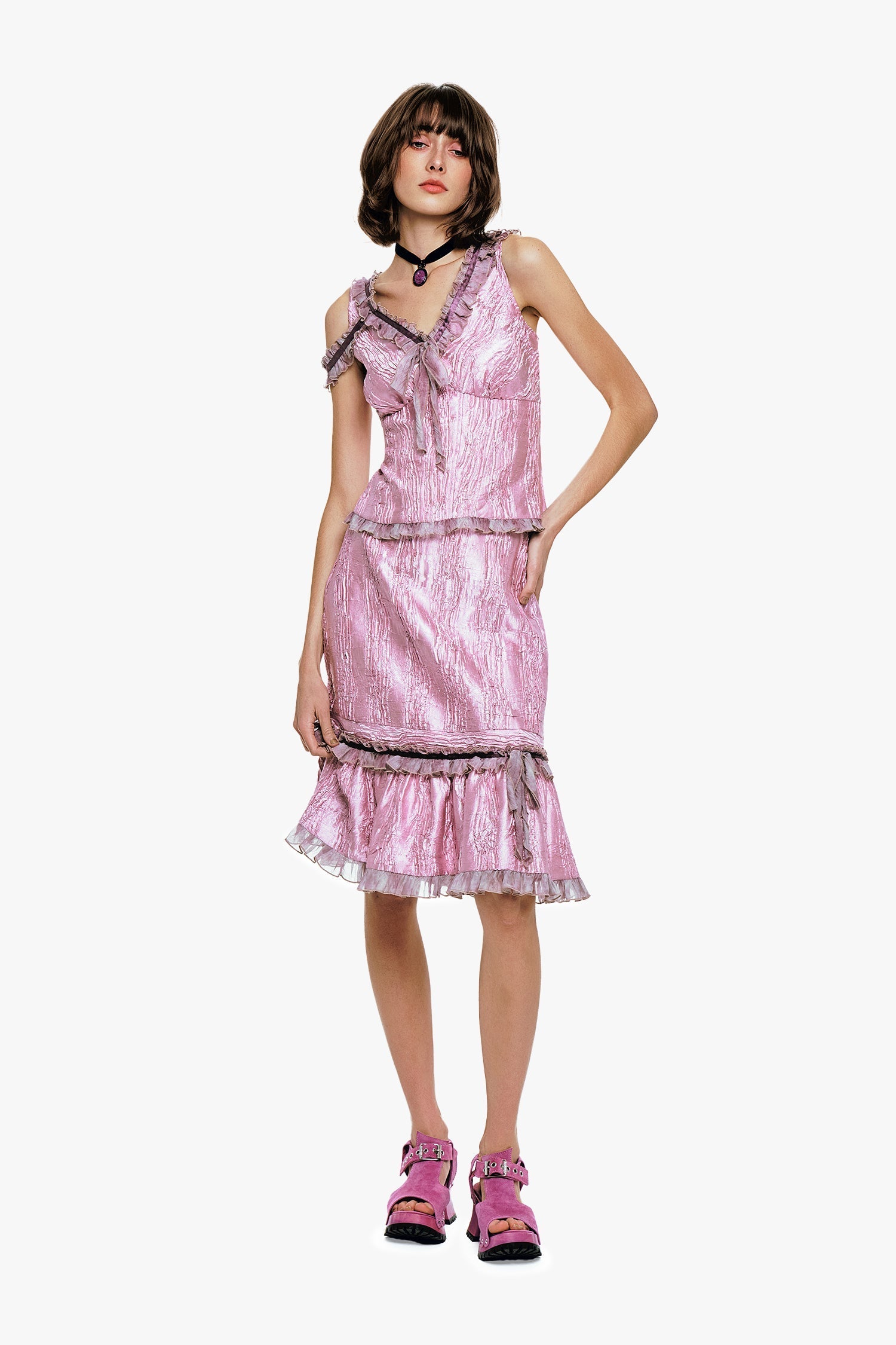 Crushed Satin Bow Top - Anna Sui Online