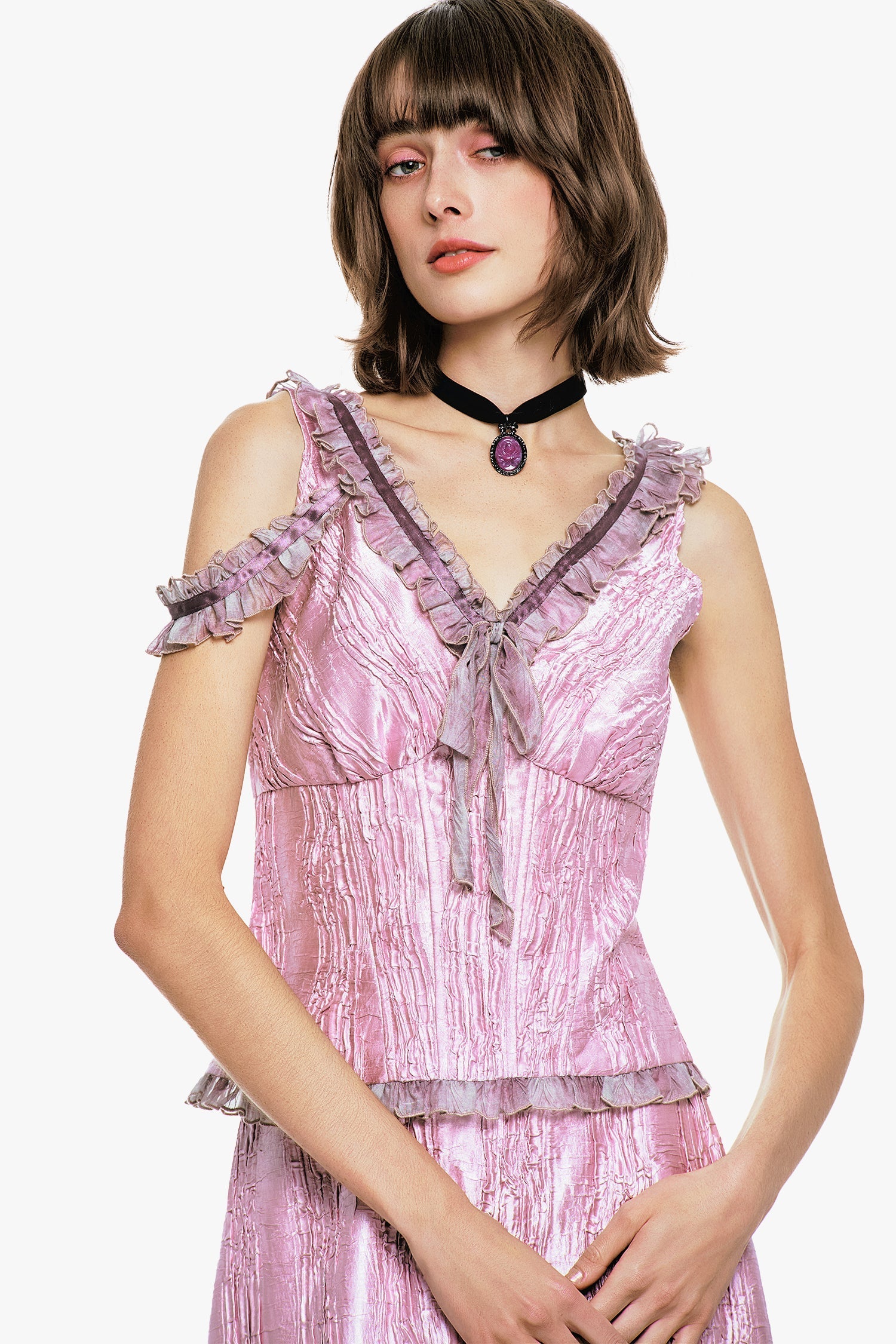 Crushed Satin Bow Top - Anna Sui Online