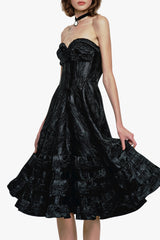 Crushed Satin Sweetheart Dress - Anna Sui Sale