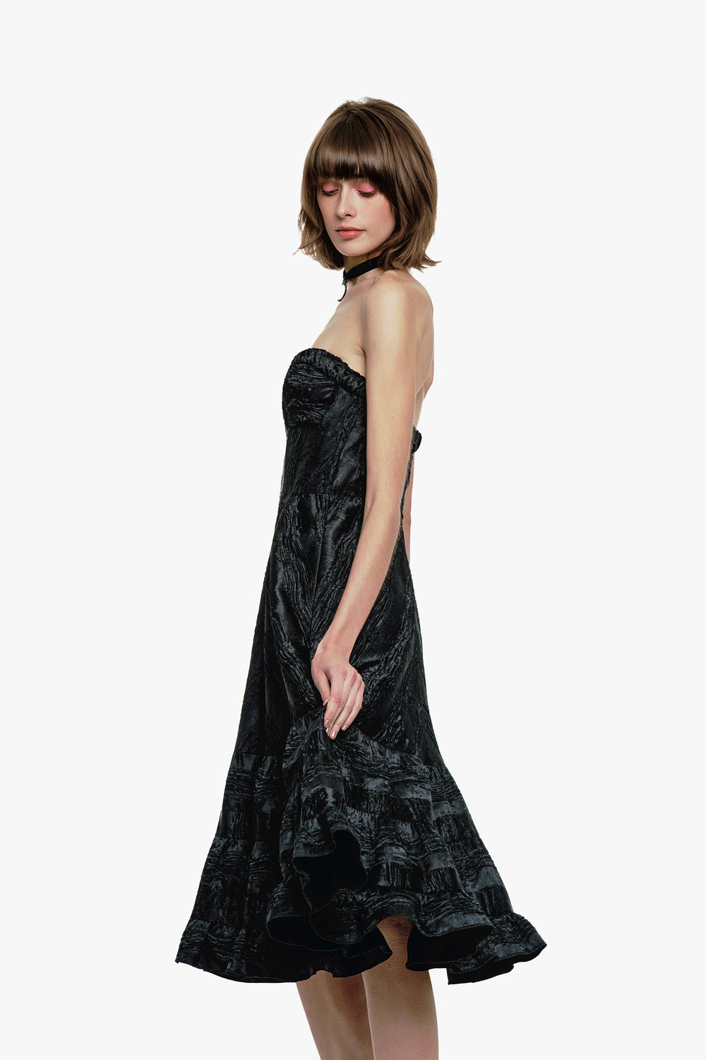 Crushed Satin Sweetheart Dress - Anna Sui Sale