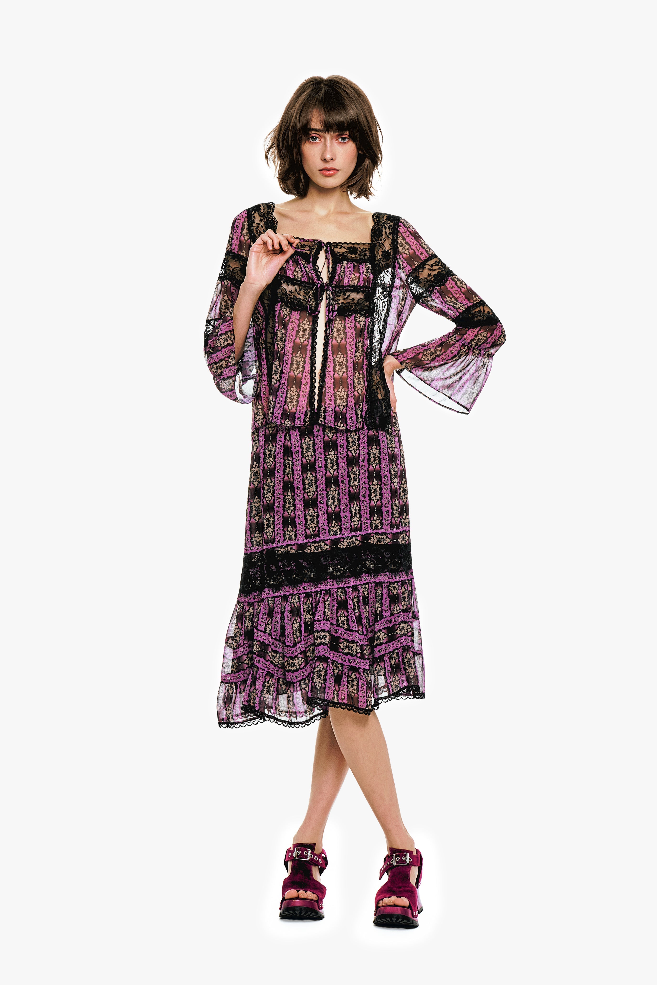Cameo Stripe Print Tie Blouse - Anna Sui Sale