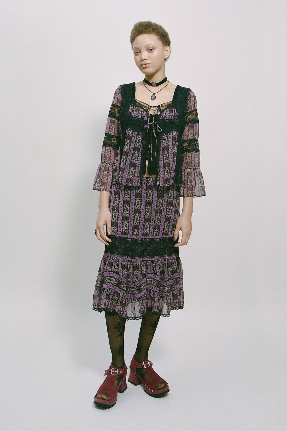 Cameo Stripe Print Tie Blouse - Anna Sui Sale
