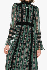 Cameo Stripe Print Maxi Dress - Anna Sui Outlet
