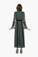 Cameo Stripe Print Maxi Dress - Anna Sui Outlet