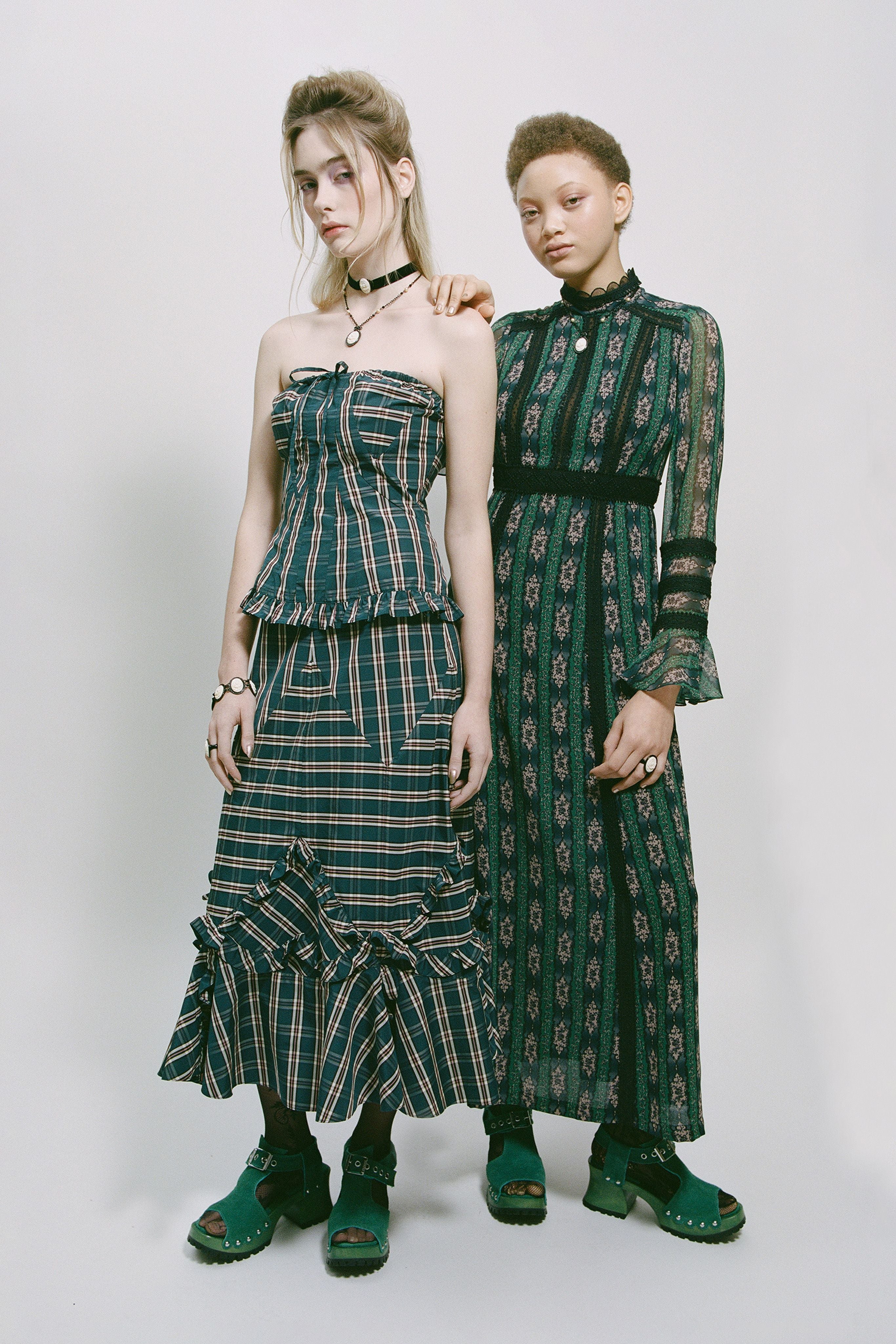 Cameo Stripe Print Maxi Dress - Anna Sui Outlet