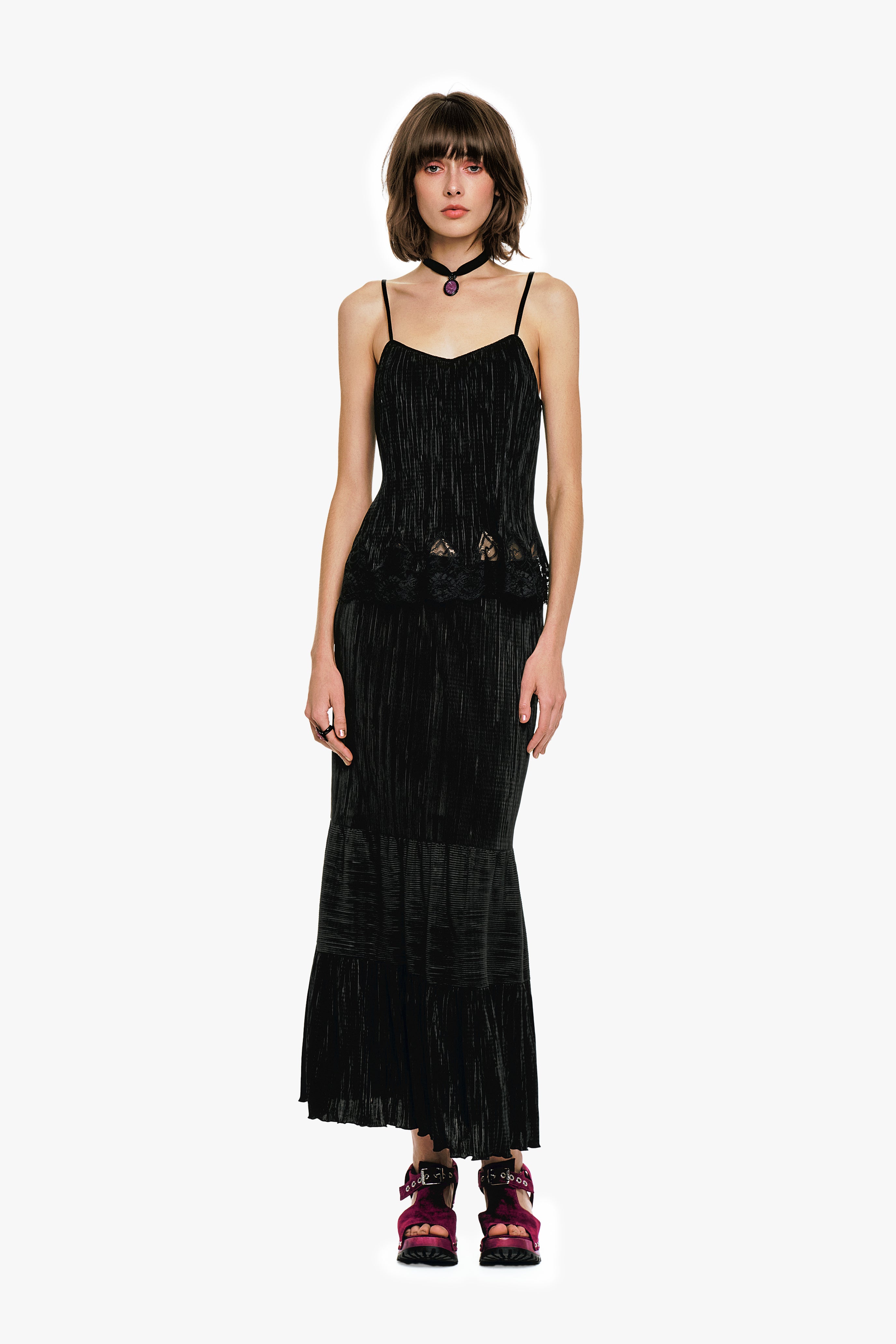Plissé Lace Trimmed Cami Top - Anna Sui Discount