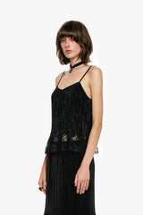 Plissé Lace Trimmed Cami Top - Anna Sui Discount