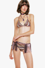 Wavy Chevron Knit Fringe Stripe Bikini Set - Anna Sui Sale
