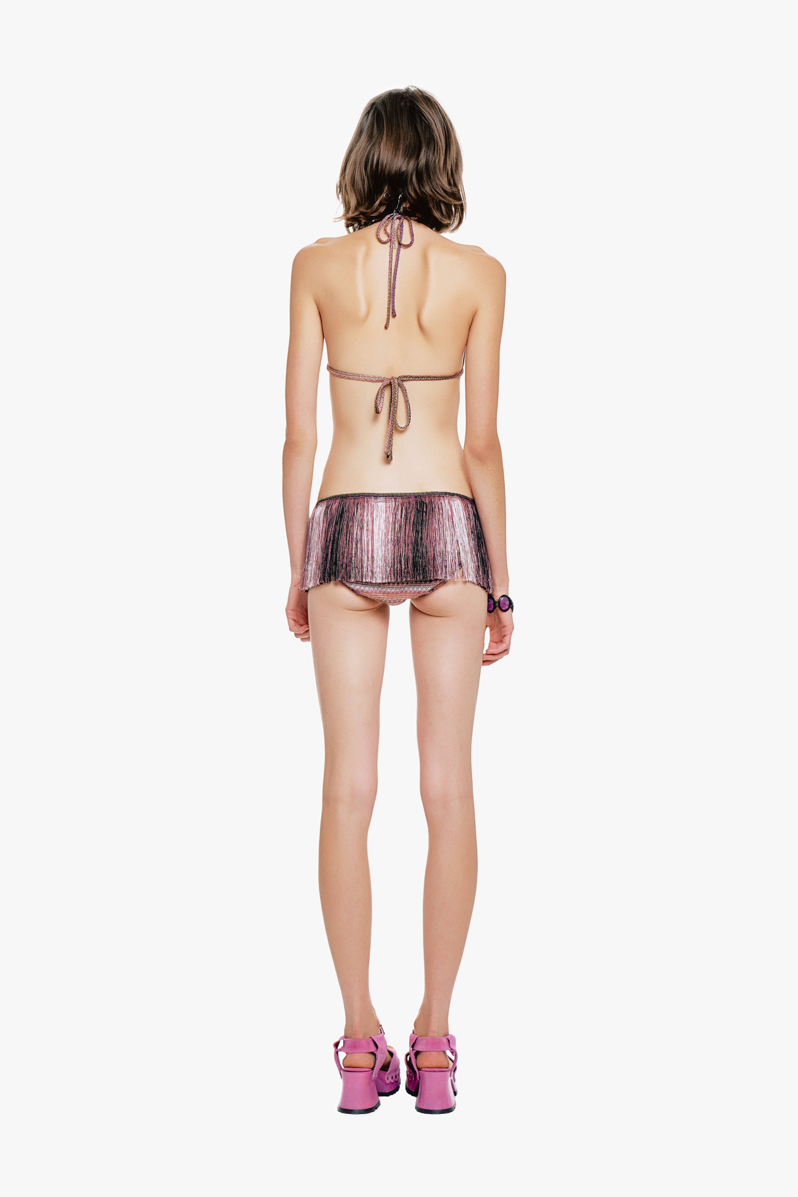 Wavy Chevron Knit Fringe Stripe Bikini Set - Anna Sui Sale