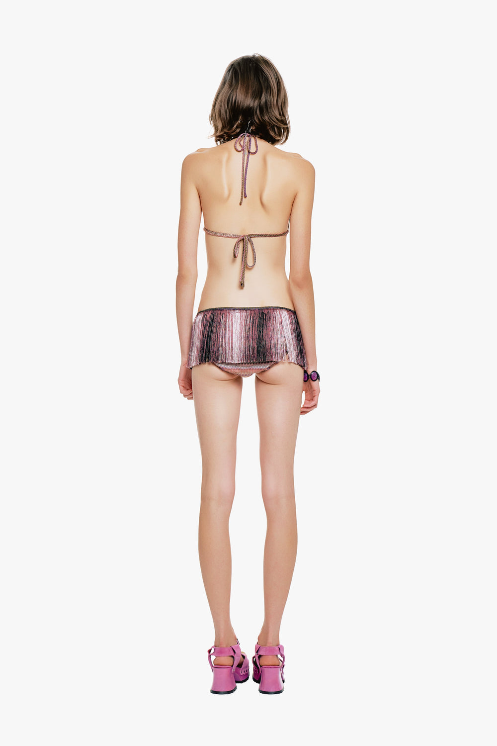 Wavy Chevron Knit Fringe Stripe Bikini Set - Anna Sui Sale