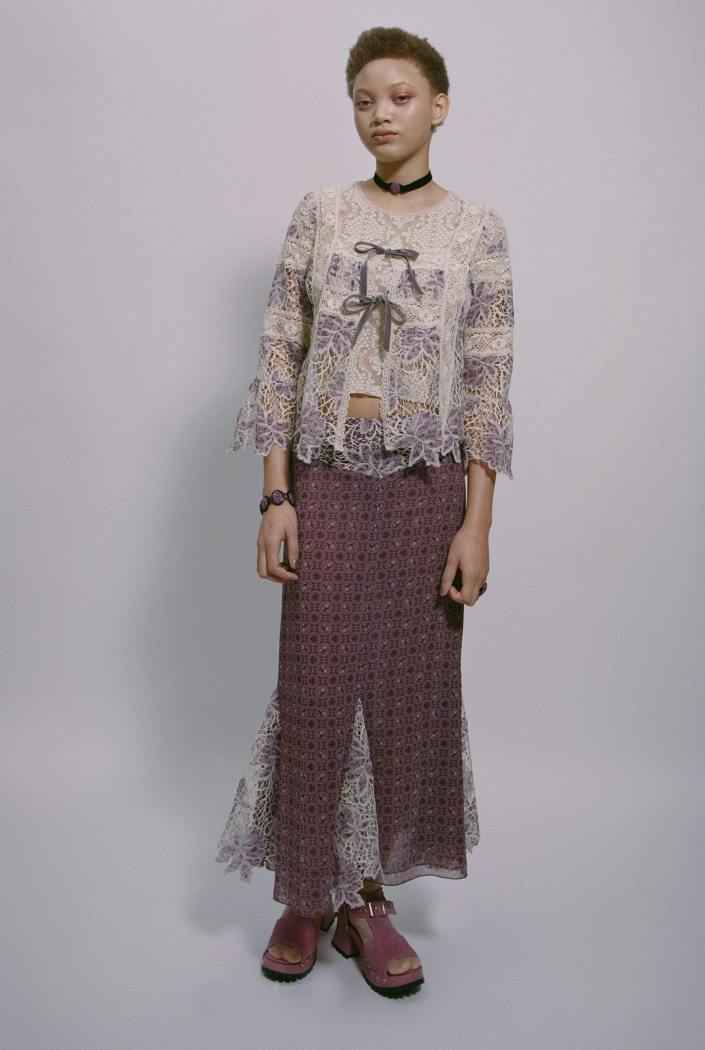 Medallion Floral Lace Tie Blouse - Anna Sui Sale