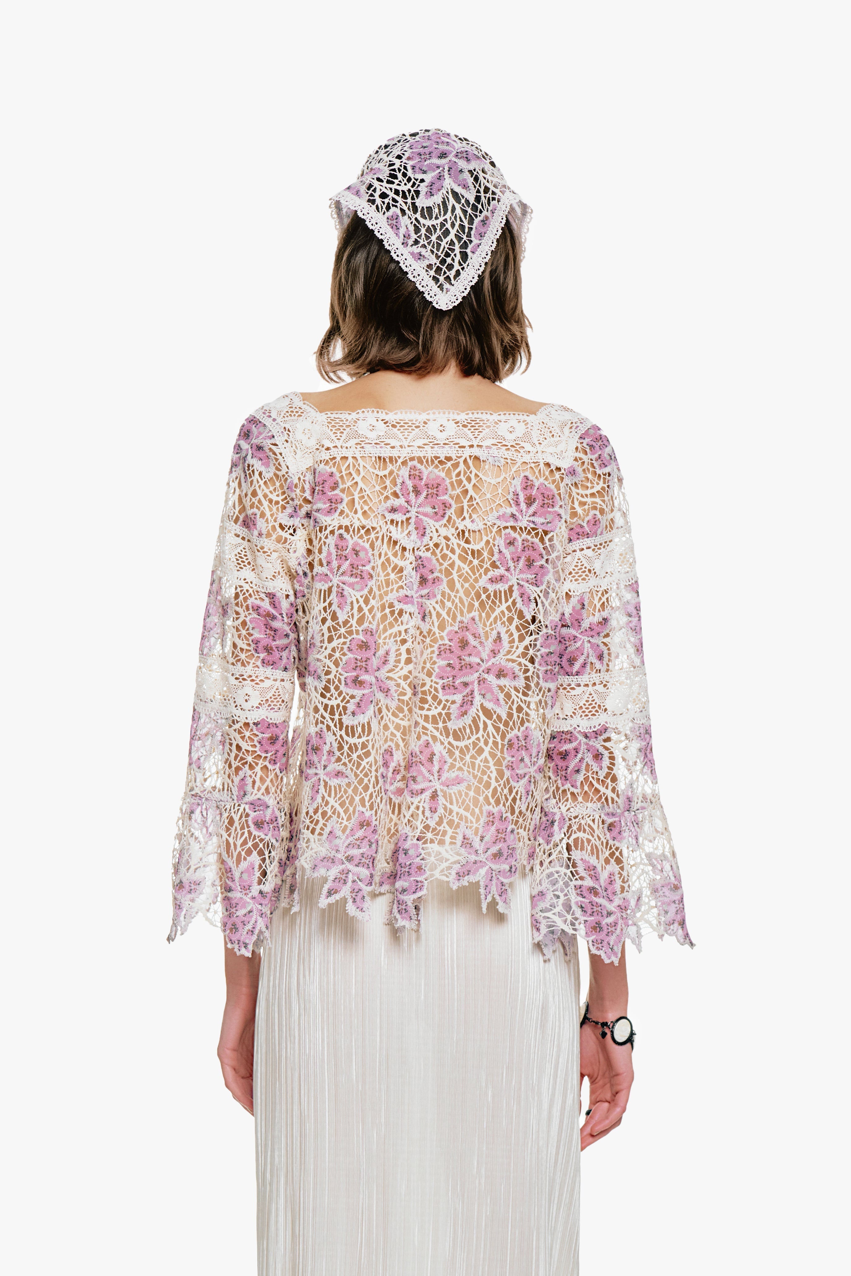 Medallion Floral Lace Tie Blouse - Anna Sui Sale