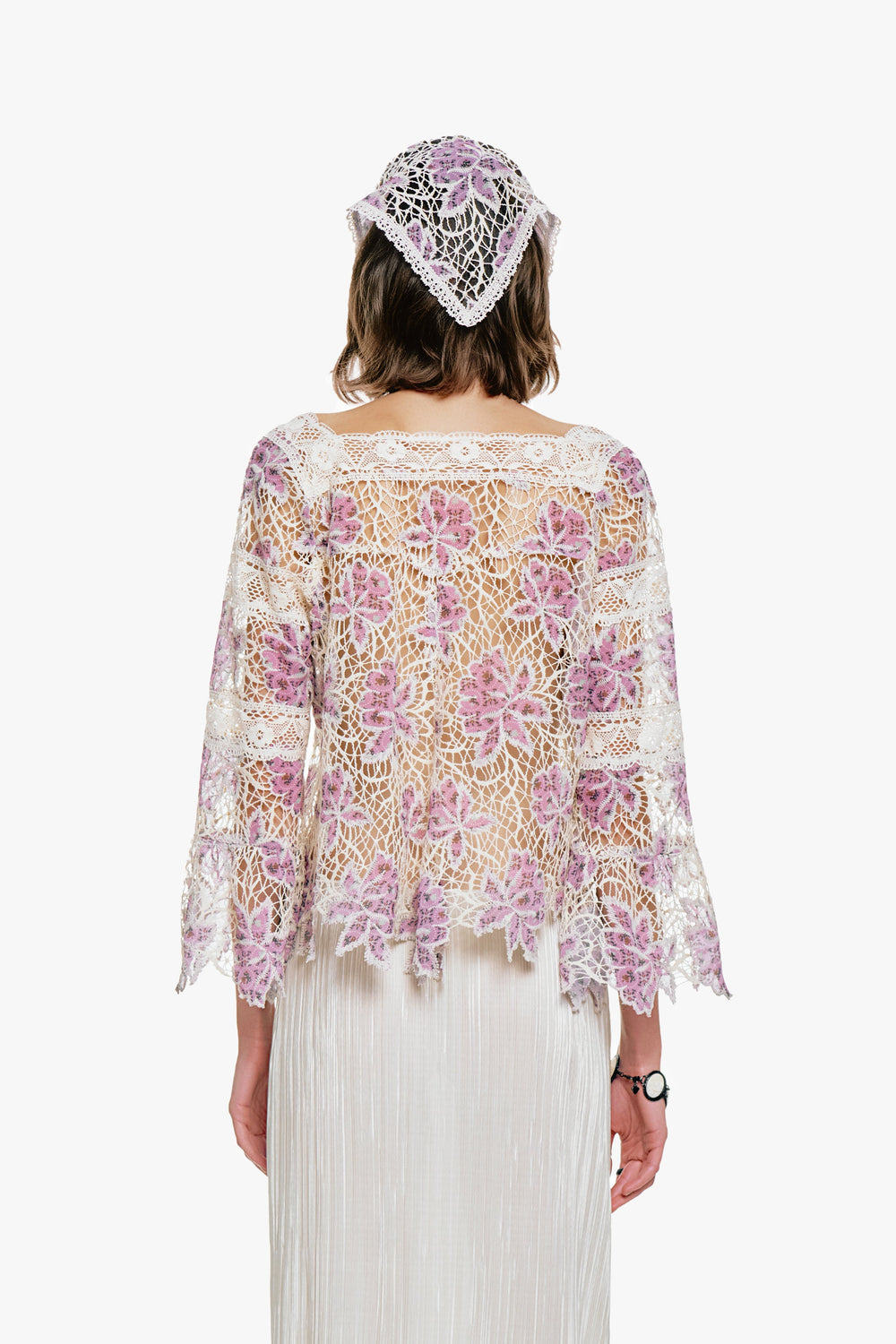 Medallion Floral Lace Tie Blouse - Anna Sui Sale