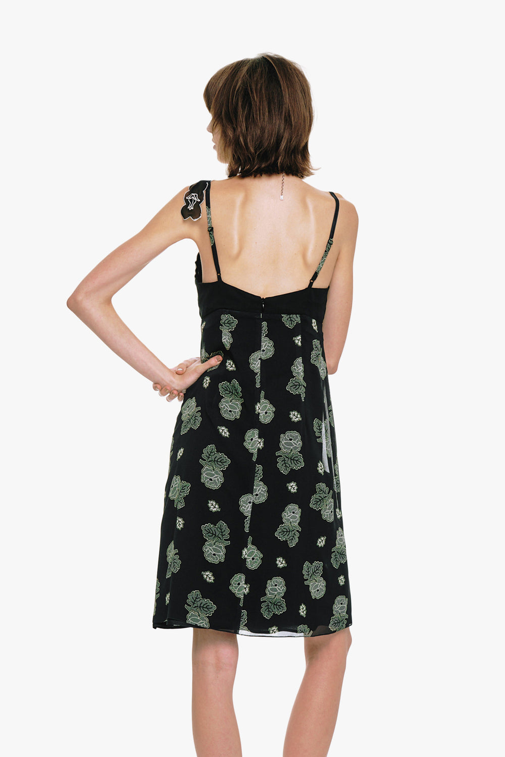 Sketch Roses Chiffon Embroidery Slip Dress - Anna Sui Sale