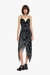 Ribbon Handkerchief Satin Print Dress - Anna Sui Online