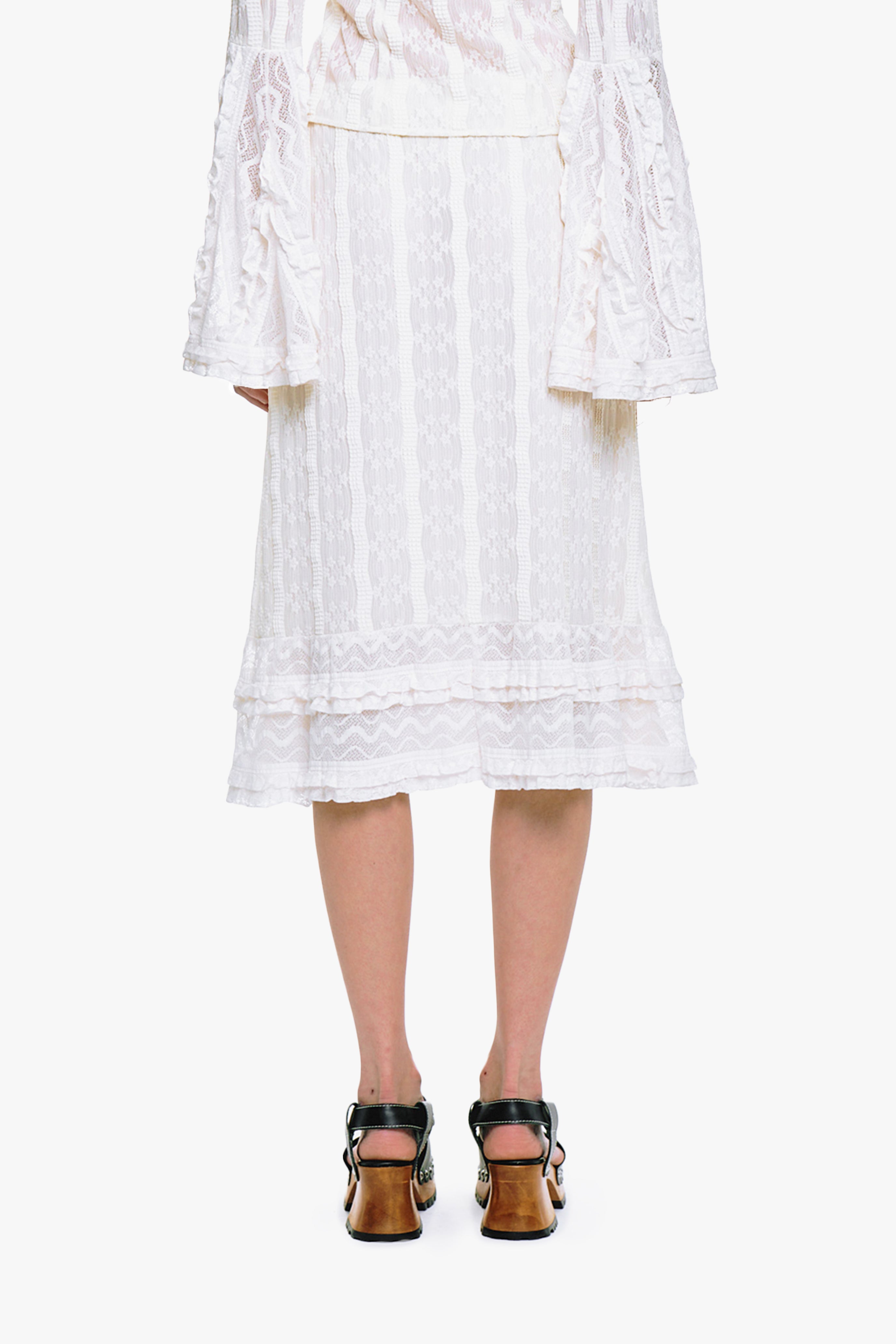 Floral Ruffle Stretch Lace Skirt - Anna Sui Discount