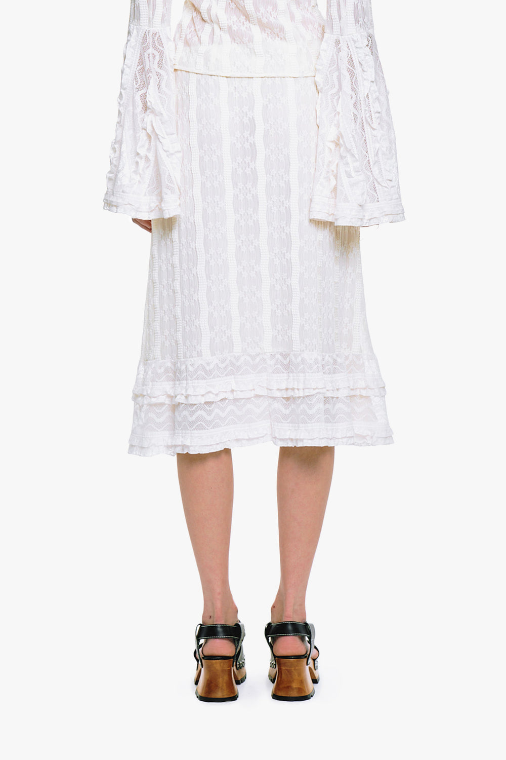 Floral Ruffle Stretch Lace Skirt - Anna Sui Discount