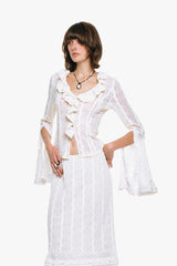 Floral Ruffle Stretch Lace Blouse - Anna Sui Discount